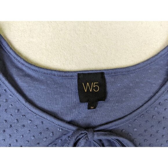 W5 Women's Top Size Medium Purple Stretch Knit Short Sleeve Bohemian - Picture 4 of 9